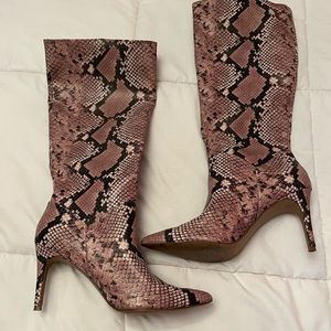 Pink snakeskin Steve Madden boots